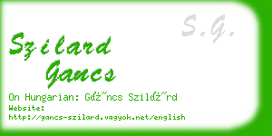 szilard gancs business card